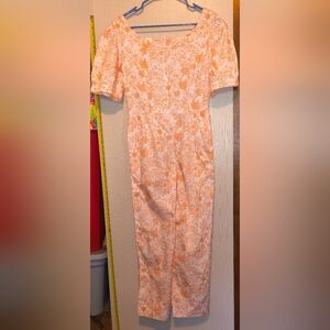 Floral Orange Jumpsuit